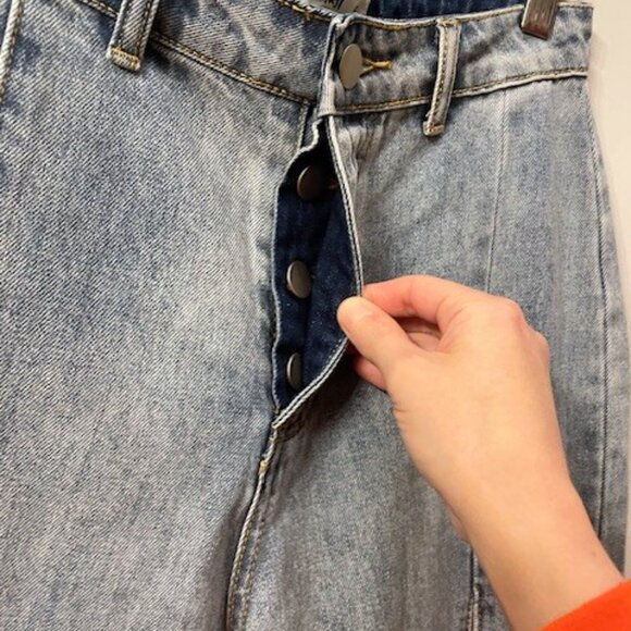 NWT Three Bird Nest Magnolia Patchwork Flare Wide Leg Jeans Size Small - Picture 6 of 16